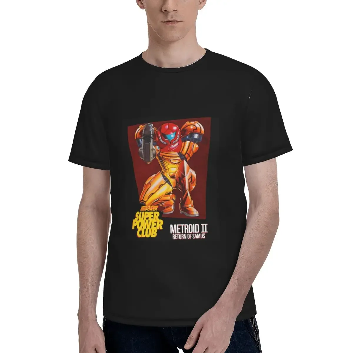 Metroid II Return Of Samus Metroid Samus Aran T-Shirt for Men Cotton T Shirts Men's Short Sleeve O-Neck Summer Clothes Tops