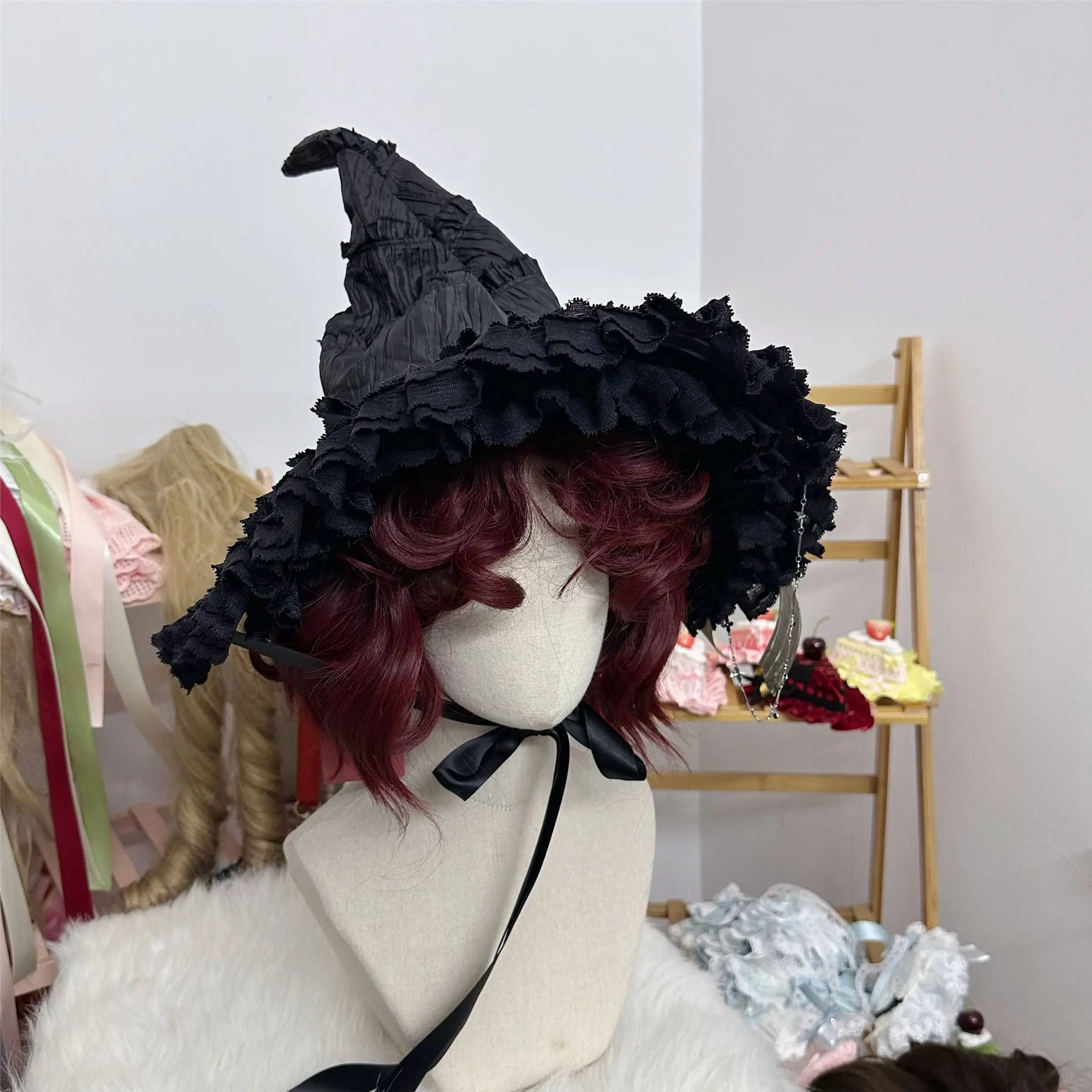 Original Handmade Dark Style Witch Hat Lolita Element Retro Magic Cosplay Headwear