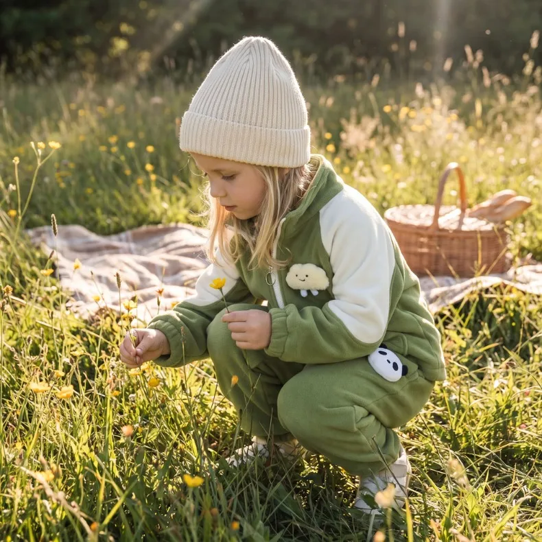 2026 Winter Verdickter Fleece Warmer Jungen- und Mädchen-Mantel + Lange Hose 2-Teiliges Set Kinder Plus Kaschmir-Hosenanzug Kinderjacke mit Reißverschluss – Detail 8