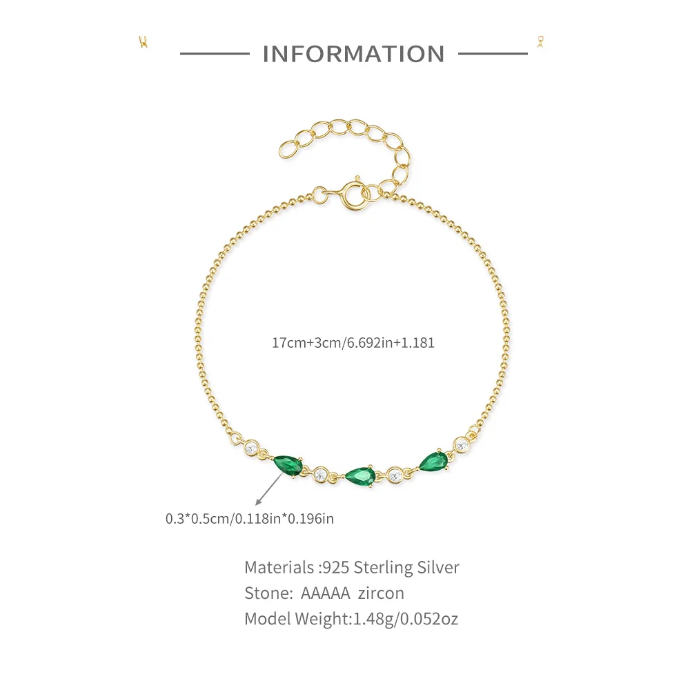 سوار زركون نسائي من الفضة الإسترلينية ، إسورة بوهيمية ، أحمر وأخضر ، هدايا مجوهرات للحفلات ، 17 + 3