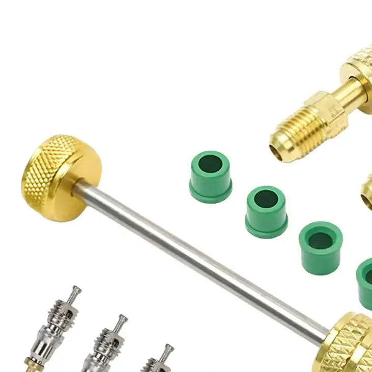 4 Piece HVAC Ratchet Wrench Set With Copper Adapters For Valve Disassembly Air Conditioning Repair Refrigeration Tools Black