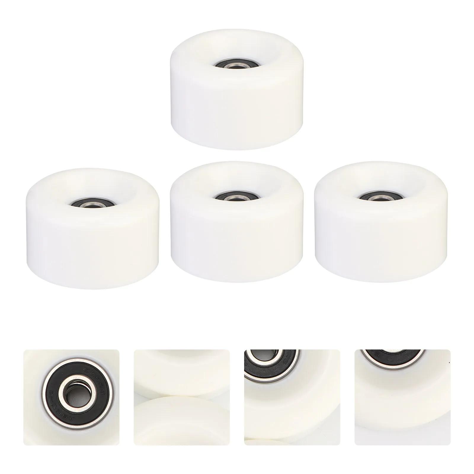 

4Pcs Roller Skating Wheels PU Double Row Wear-Resistant Skates Accessories Replacement for Rough Surfaces Bearing Skates Wheel