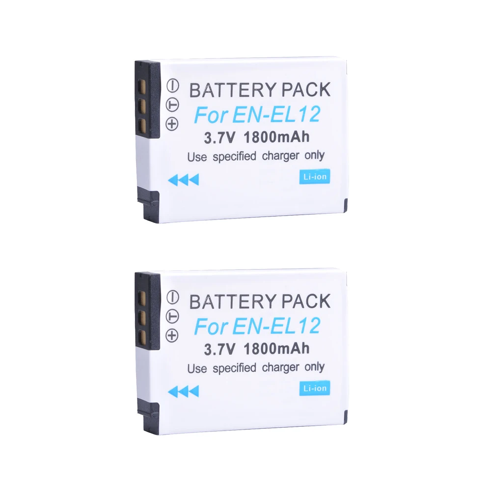 AsperX 2Pc ENEL12 EN EL12 EN-EL12 Camera Battery For Nikon Coolpix S9700 S9500 S9400 S9300 S9100 S8200 S8100 S8000 S6300 Bateria