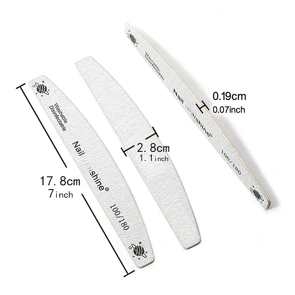 50/100pcs/Lot Macarons Wooden Professional Nail Files 100/180 Grit Polishing Manicure Washable Durable Nail Gel Polish Remover