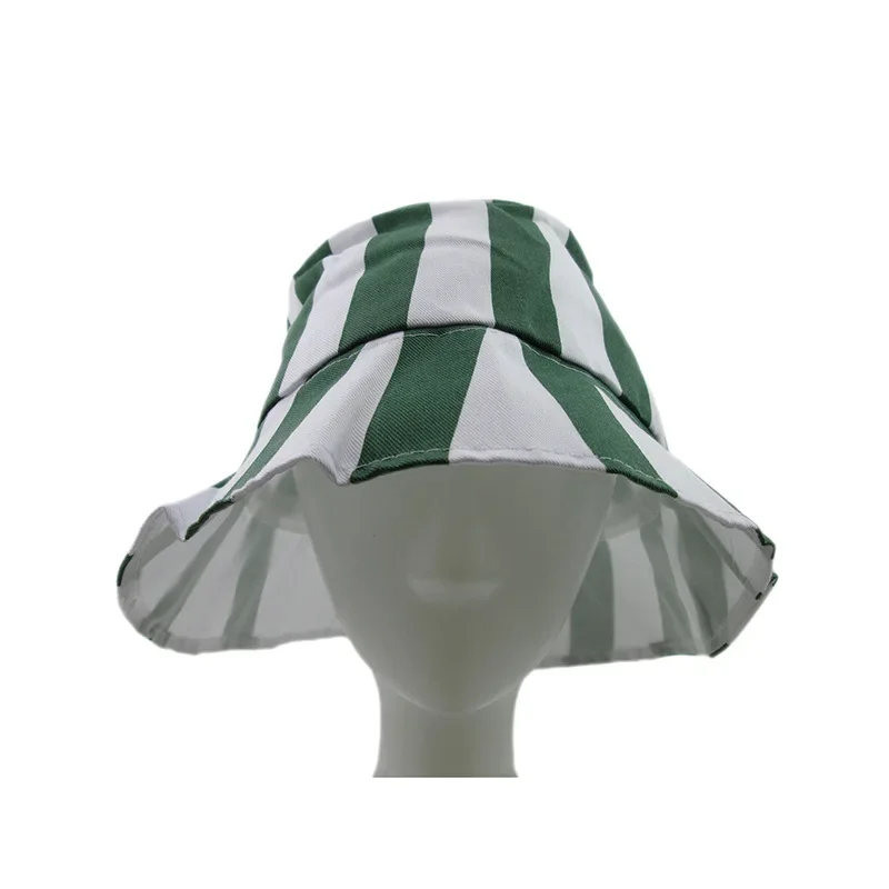 Sombrero de Cosplay de Anime Bleach Urahara Kisuke, gorra de cúpula a rayas verdes y blancas, sombrero fresco de verano, sombrero de sandía