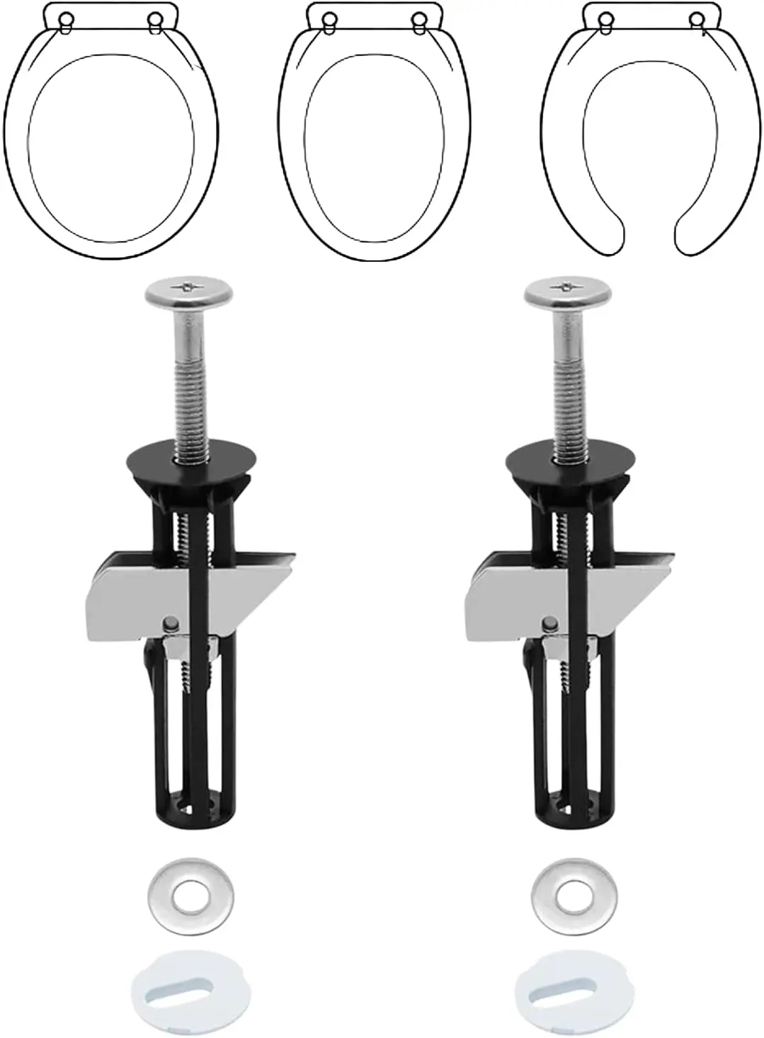 Toilet Seat Fastener Bolt Stainless Steel Tank Toilet Screw Hinge Bathroom Retractable Top Mount Nut Bolts Toilet Cover Bolt Kit