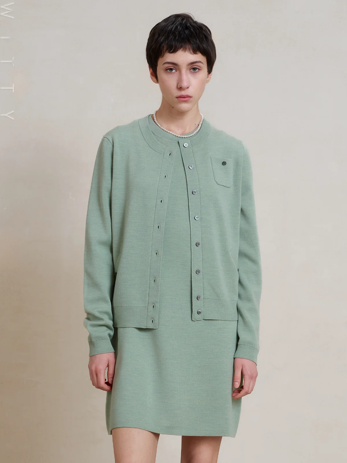

WIT Women's Woolen Knitted ort Cardigan Set round Ne Button Sle Lazy Gentle Sle Long Sve Winter Outerwear