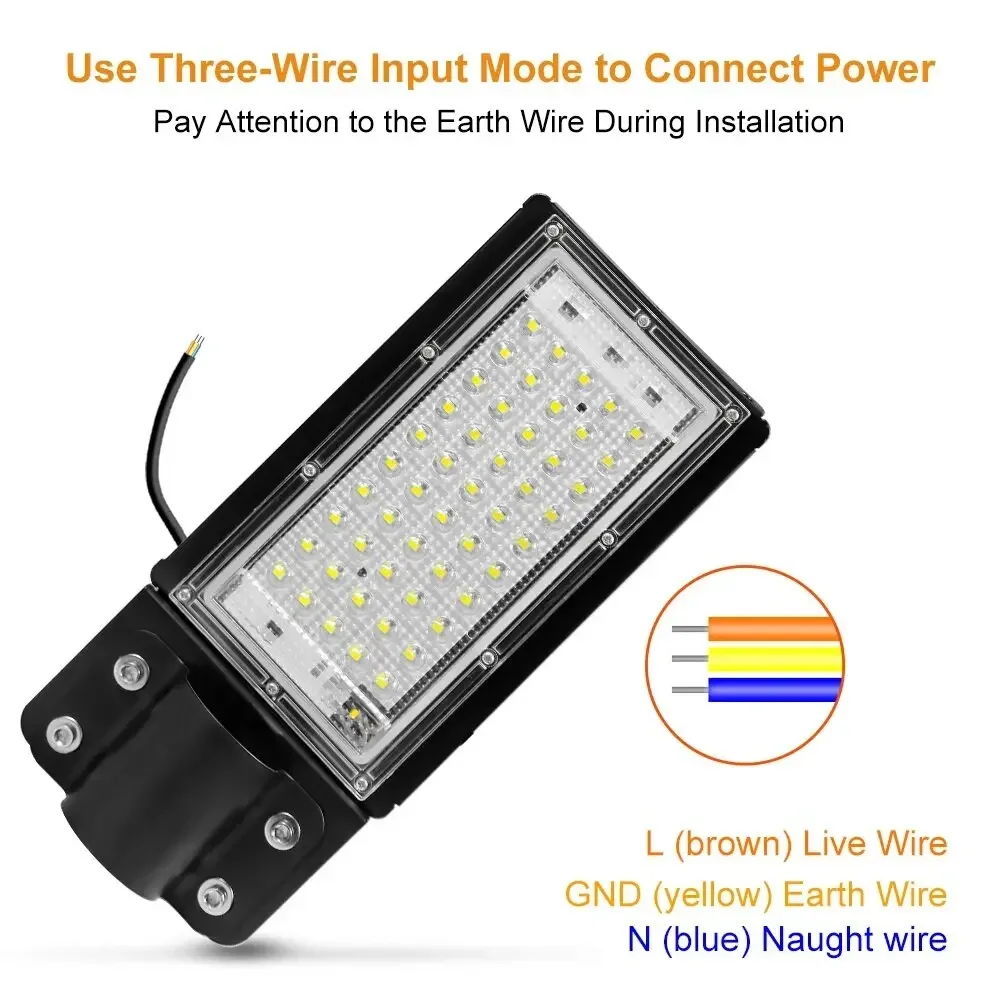 مصباح الشارع 25 واط 50 واط 100 واط 200 واط كشاف ضوء LED الإضاءة مقاوم للماء الجدار مصباح 220 فولت حديقة عاكس ضوء الشارع الأضواء الشارع