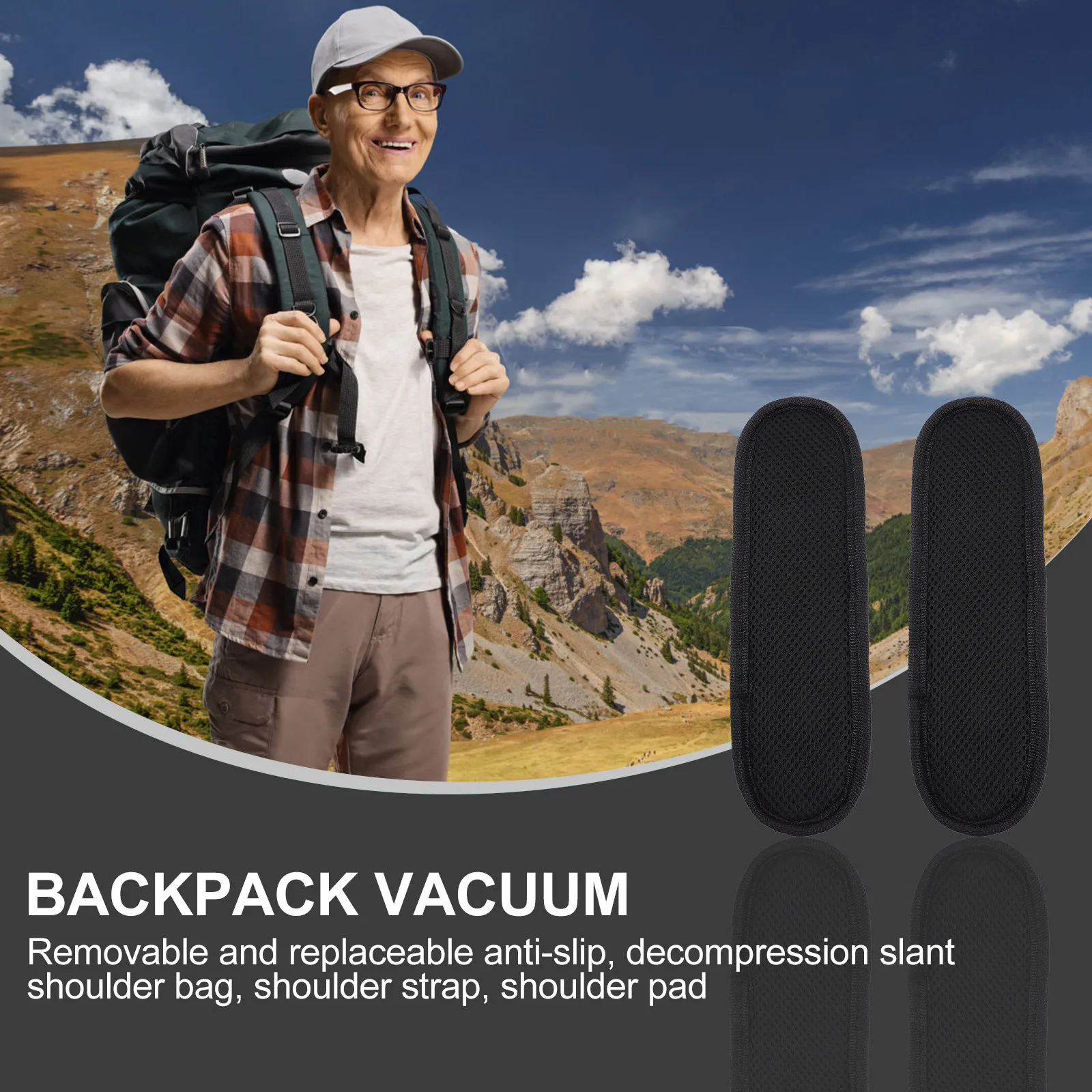 

Противоскользящая декомпрессионная накладка на плечевой ремень для рюкзака, премиум-класса, из нейлона, для походных сумок, с функцией снятия давления, утолщенная подушка для плечевого ремня