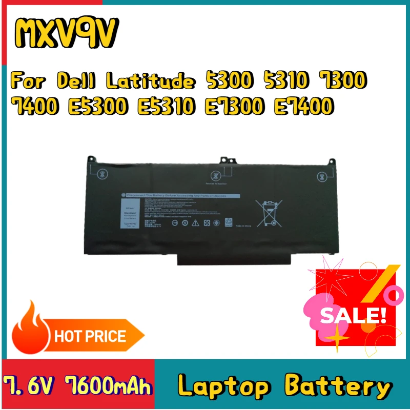 

MXV9V Сменный аккумулятор для ноутбука 7,6 В 7600 мАч для Dell Latitude 5300 5310 7300 7400 E5300 E5310 E7300 E7400 inspiron 7300/7306