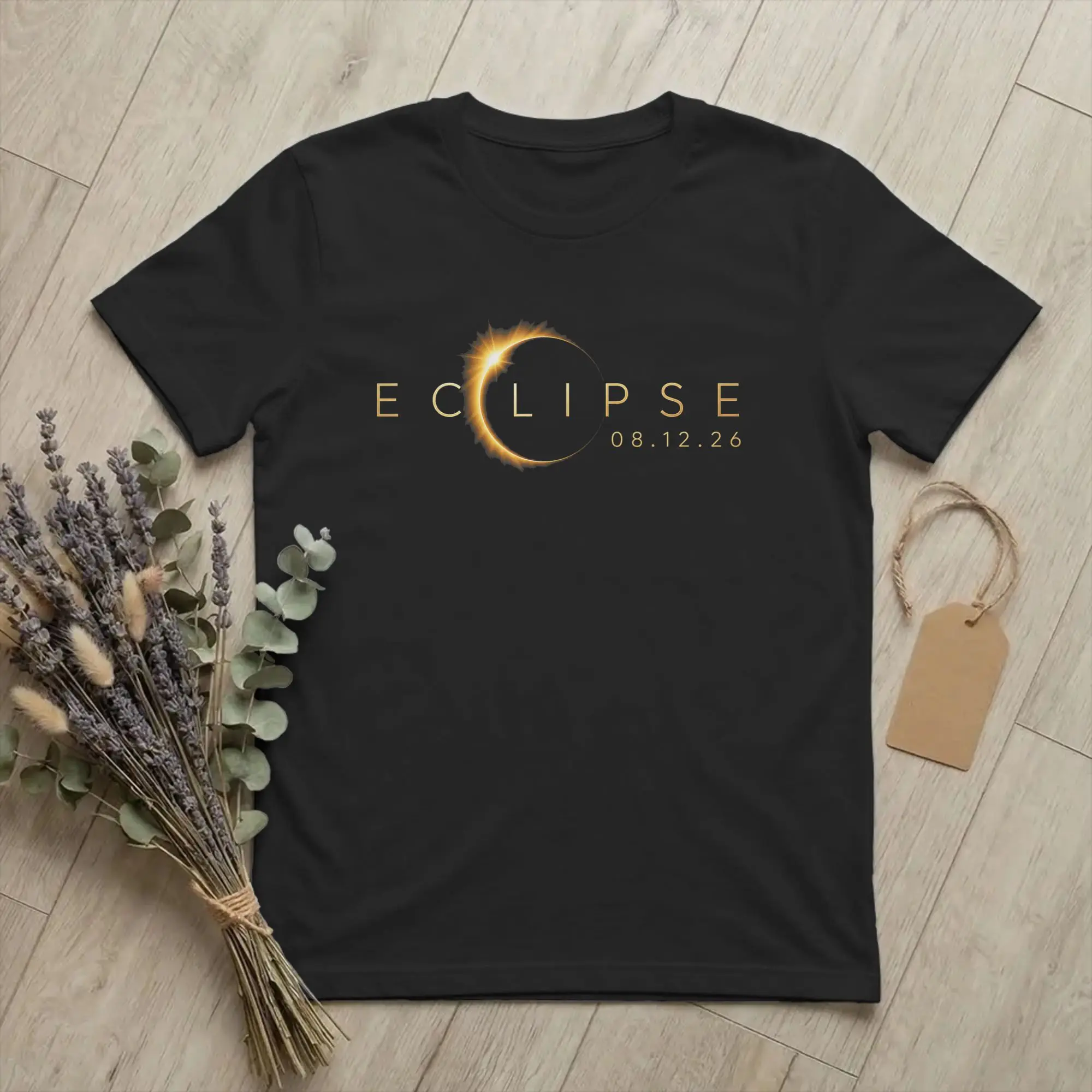 Men T-Shirt Spain Total Solar Eclipse 2026 Crazy Cotton Tee Shirt Short Sleeve Astronomy T Shirts Crewneck Clothes Original