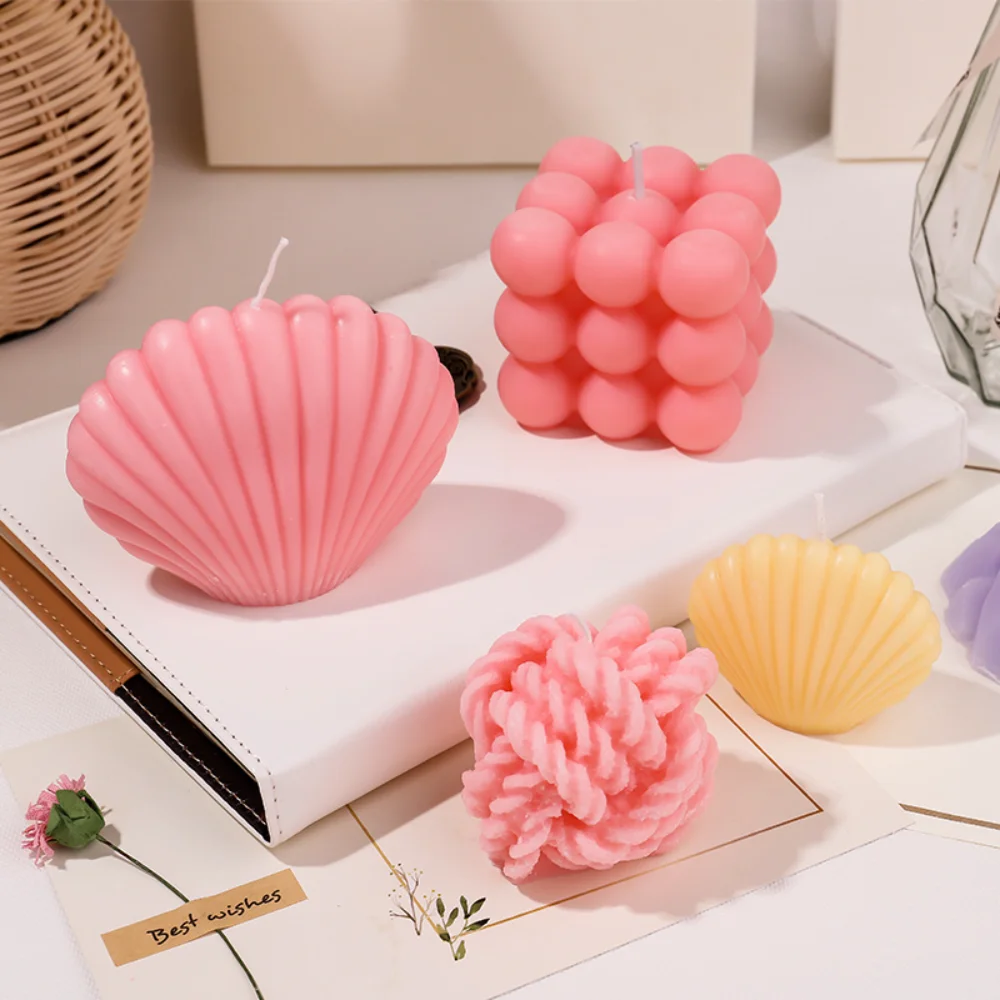 DIY Shell Candle Mold Aromatherapy Candle Plaster Mold 3D Marine Shell Silicone Scallop Soap Mold Handmade Home Craft Decoration