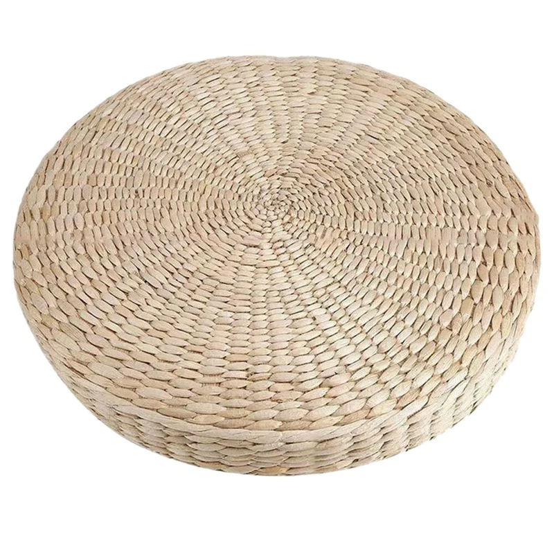 

Round Straw Chair Seat Mat Grass Cushion Pad Beige Handmade Weave Floor Pillow Mat Yoga Tatami Decor 40X40cm