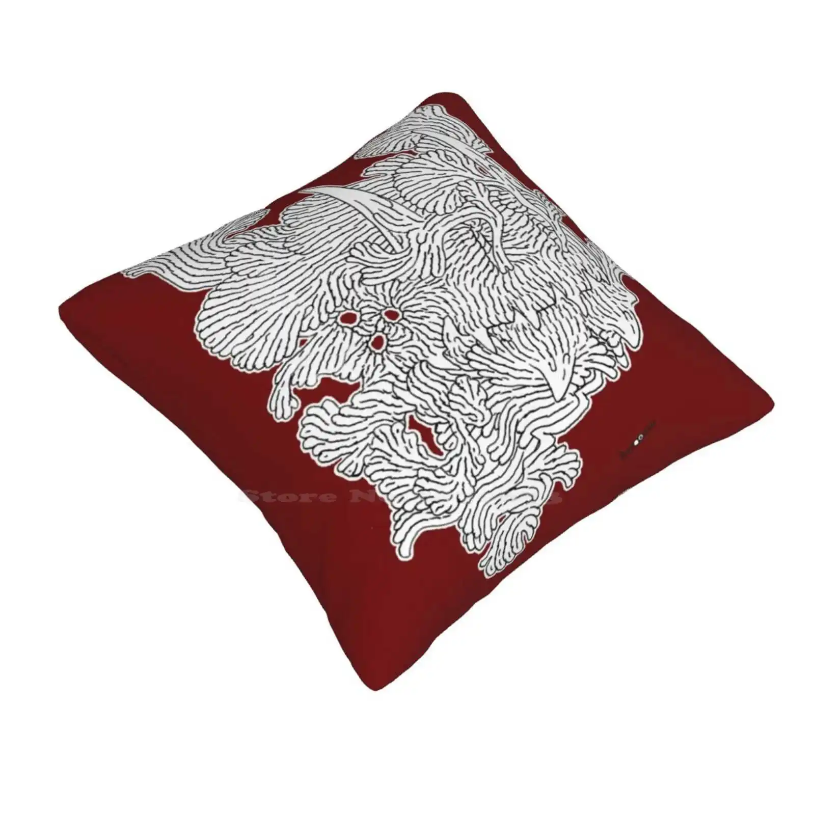 Barocco Dragon Tatoo Iii Home Sofa Car Cushion Cover Pillowcase Dragon Smog Fantastic Strange Freak Teeth Monster Head Face