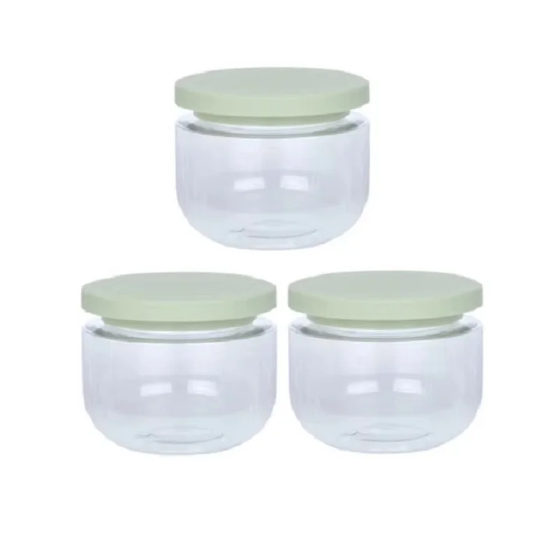 

20Pcs Plastic Container Cream Jars Empty Clear Refillable Bottle 250ml 8oz Cosmetic Face Mask Pots Green Lids Wide Mouth Bottles