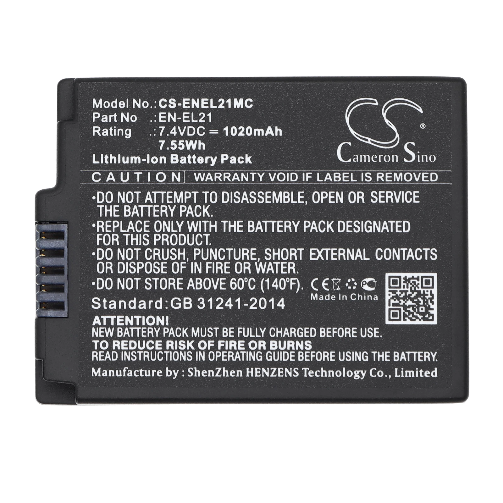 

Cameron Sino Camera Battery for Nikon 1 V2 1020mAh 7.4V