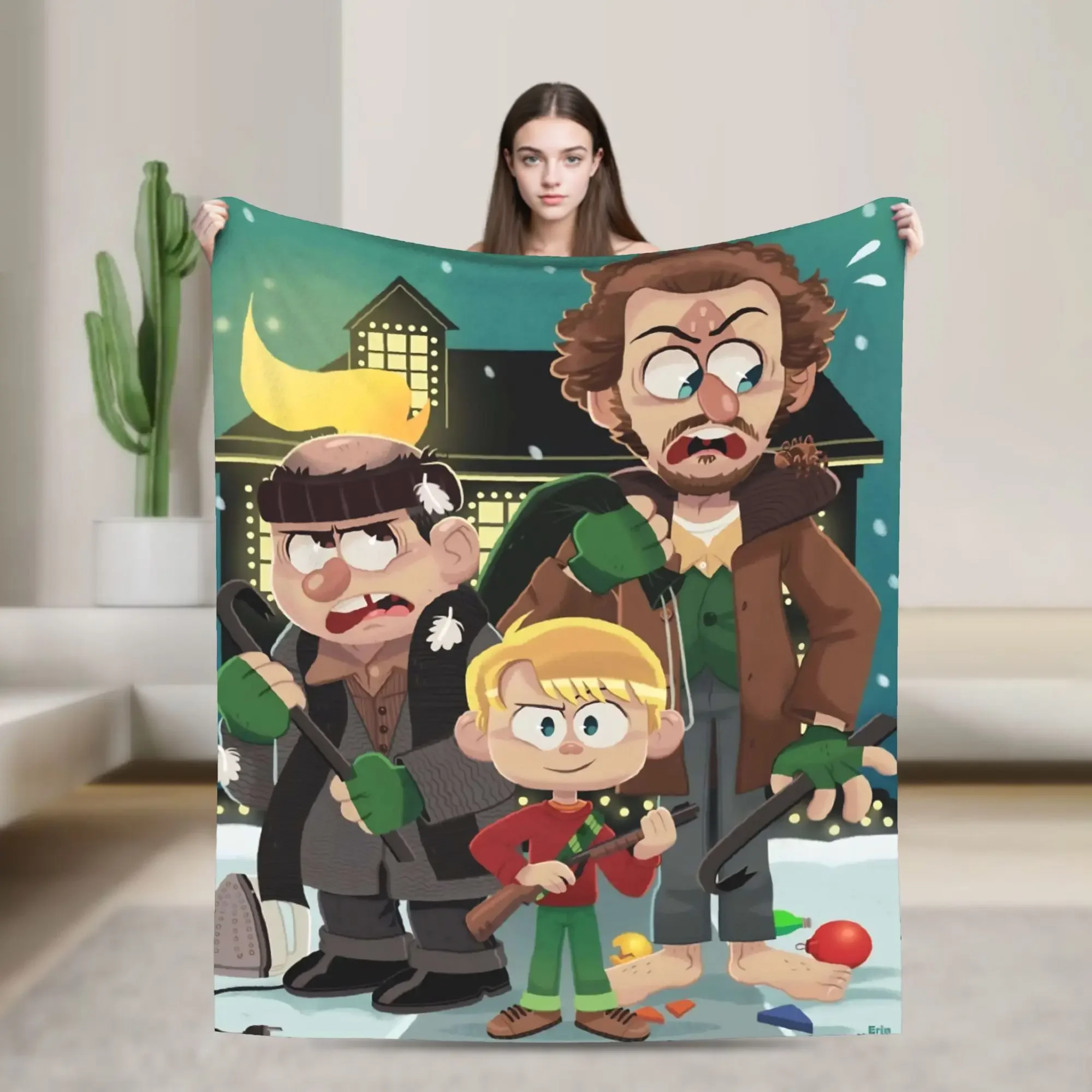 

Home Alone Movie Blanket Soft Warm Christmas Throw for Couch Bed Novelty Gift for Kids Boys Girls Spring Home Decor
