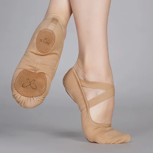 Imagen 2 del producto Zapatos de baile elásticos de ballet para mujeres, niñas y niños, zapatillas de ballet, bailarinas, suela suave, zapatos de práctica clásica antideslizantes
