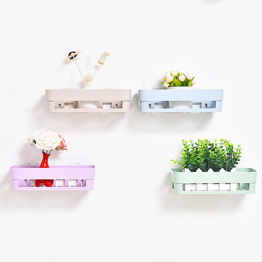 

Strong Adhesive Shelf Organizer No Drill Waterproof Rustproof Bathroom Kitchen Storage Rack Smooth Surface Use Only Random Color