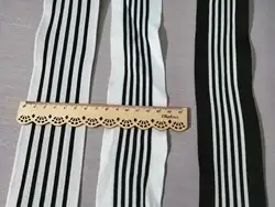 Width 6CM Black White Stripe Knitted Webbings Tapes Sport Pants Trousers Side Lace Ribbons Sewing Band Trimmings DIY Accessories