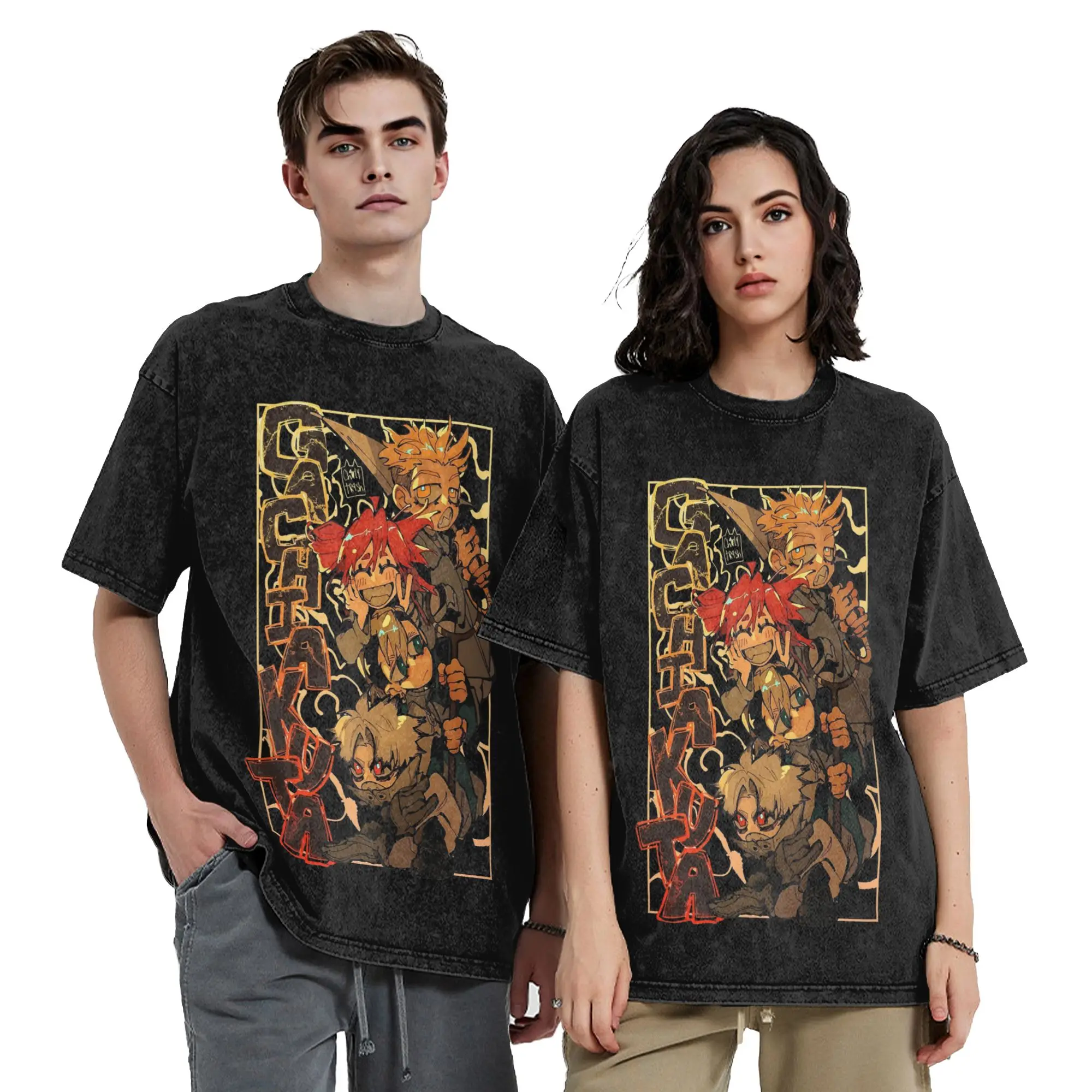 Japanese Anime Gachiakuta Cleaners Washed T Shirts Streetwear T-Shirts Tees Men Women 100% Cotton Harajuku Graphic Printed