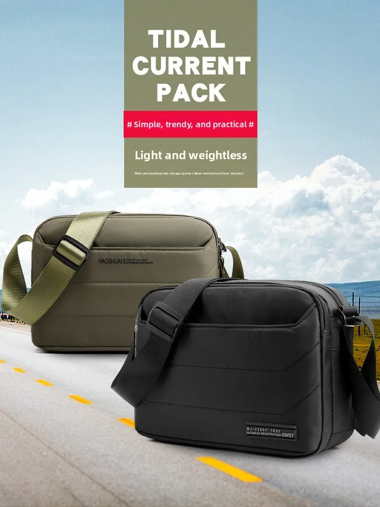 

Bla Large Capaci Nylon oulder Bag Men's Crossbody Travel Bag Casual Briti Sle Menger Bag Lightweight Handbag