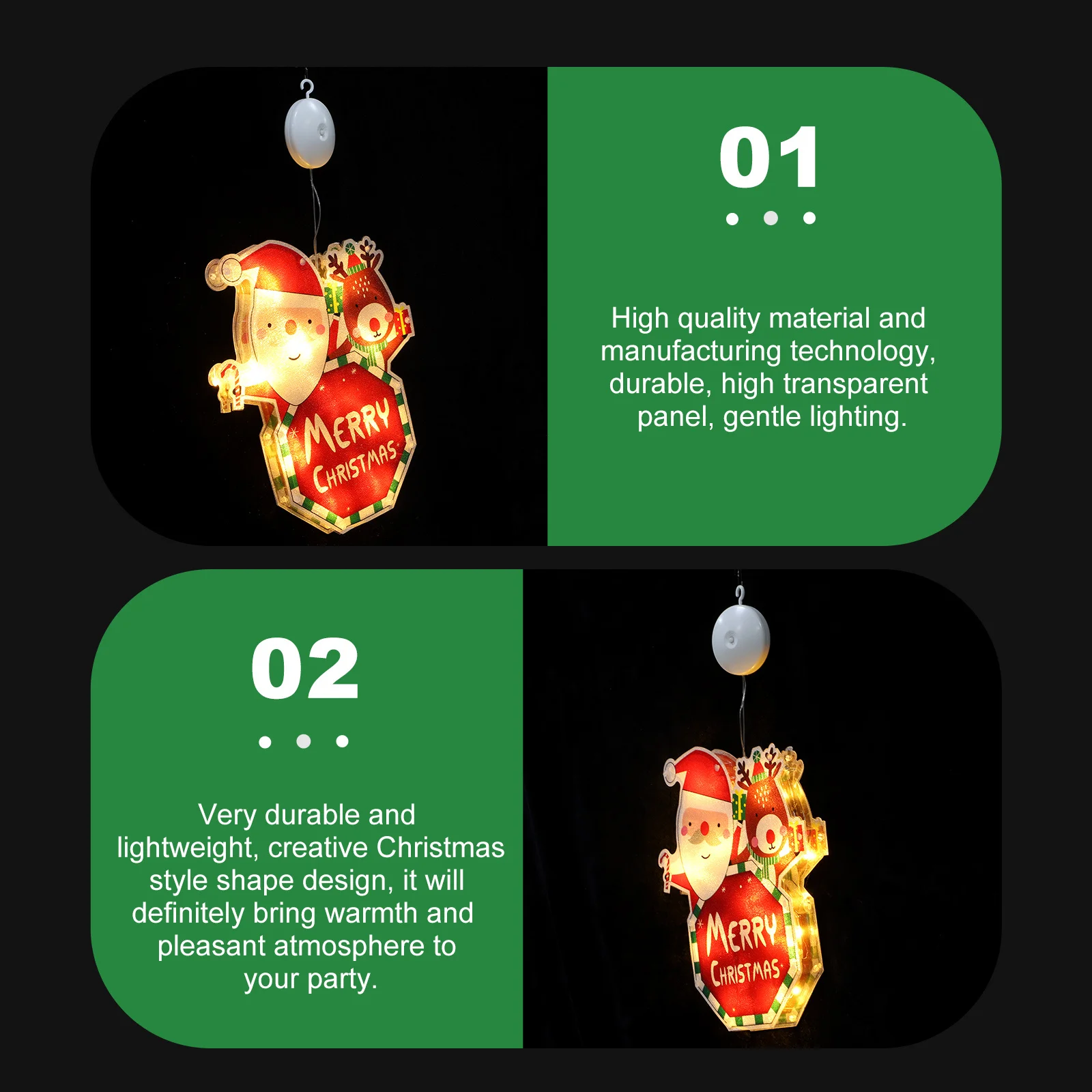 

1Pcs Christmas Tree Suction Cup Light LED Decorative Hanging Lamp Operated Home Xmas Window Festival Party Ambiance