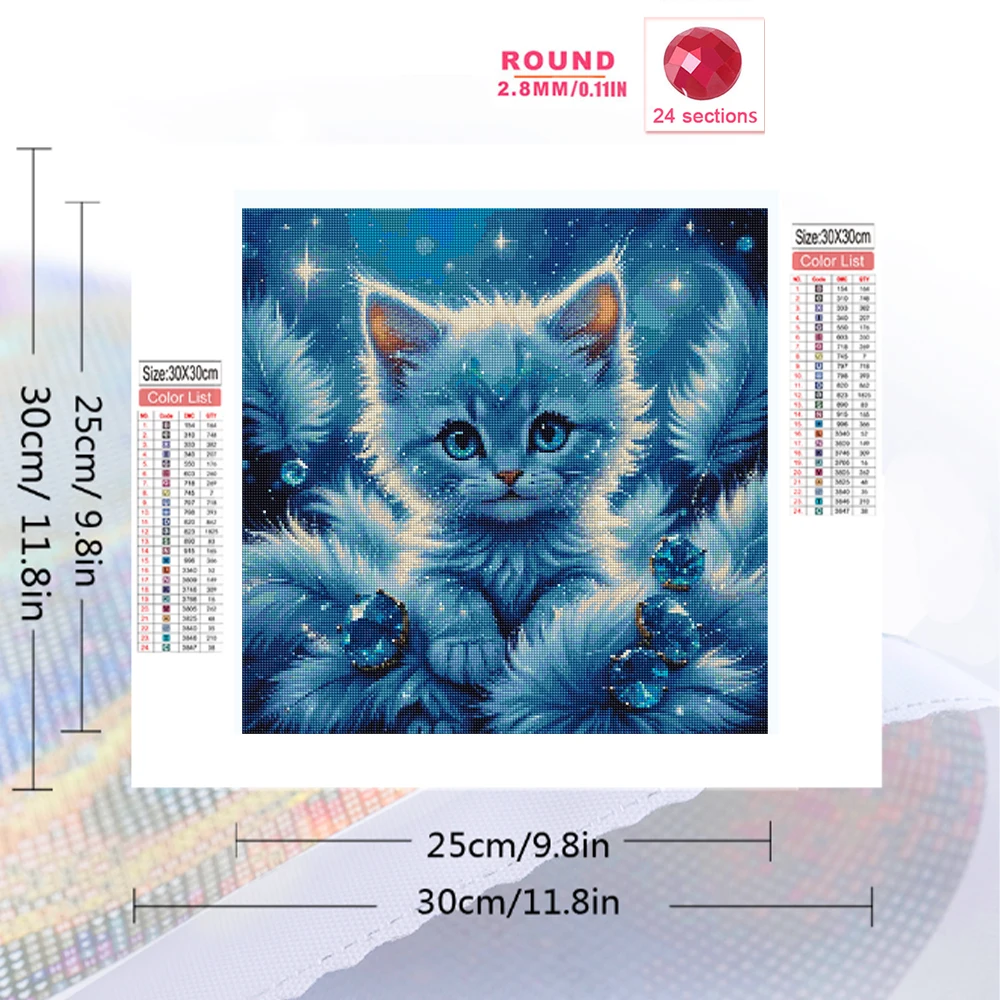 Evershine Diamond Embroidery Animal Cat Rhinestones Picture DIY Painting Feather Suitable For Beginners Mosaic Child Hobby