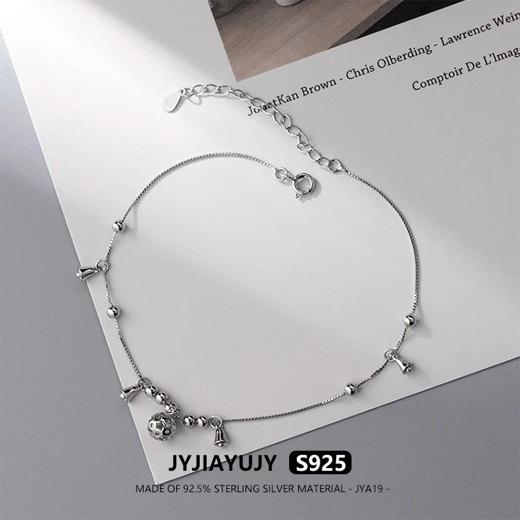 

JYJIAYUJY 100% Whole Original Sterling Silver S925 Anklet In Stock 6MM Gongling Fashion Jewelry Gift Daily JYA19