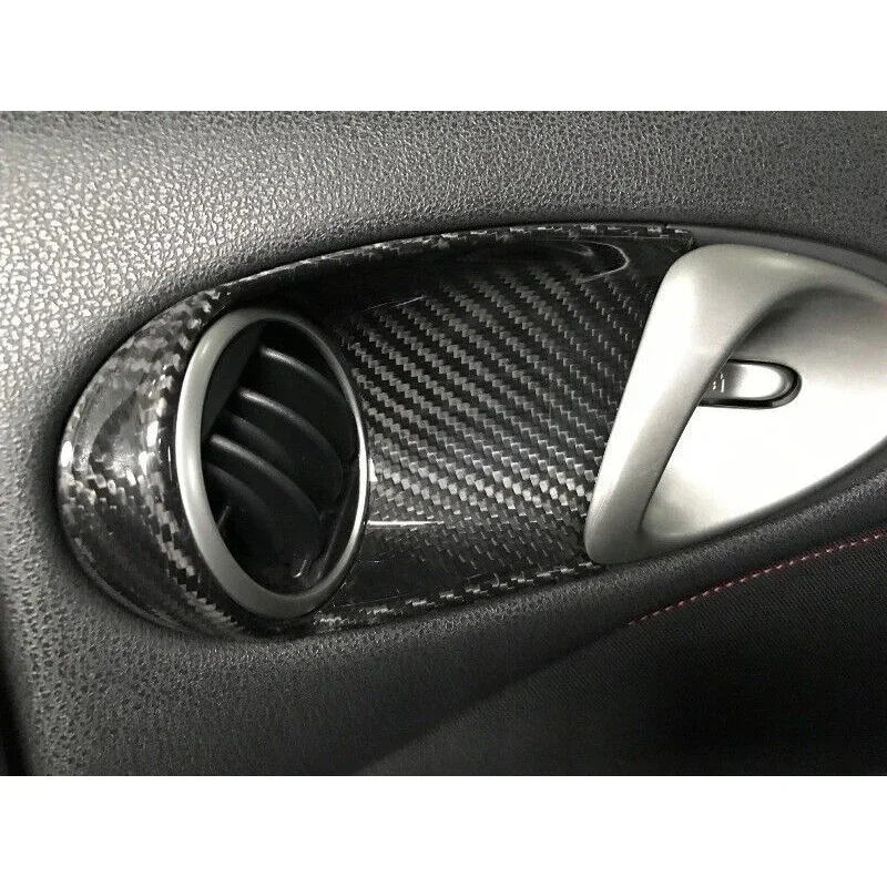 Compatible with Nissan 370Z Demon Z34 Dry Carbon Fiber Inner Door Handle Cover Interior Air Vent Parts