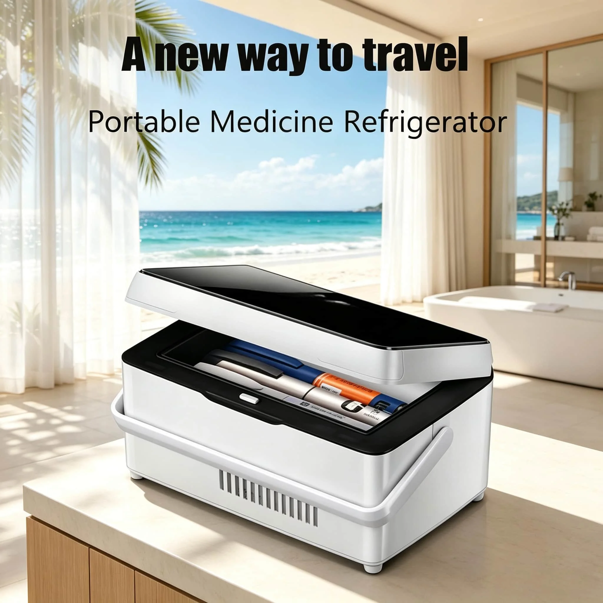Insulin Cooler Portable Mini Cooling Storage Box with Rechargeable Battery USB Charging Cold Storage Case for & Daily Health
