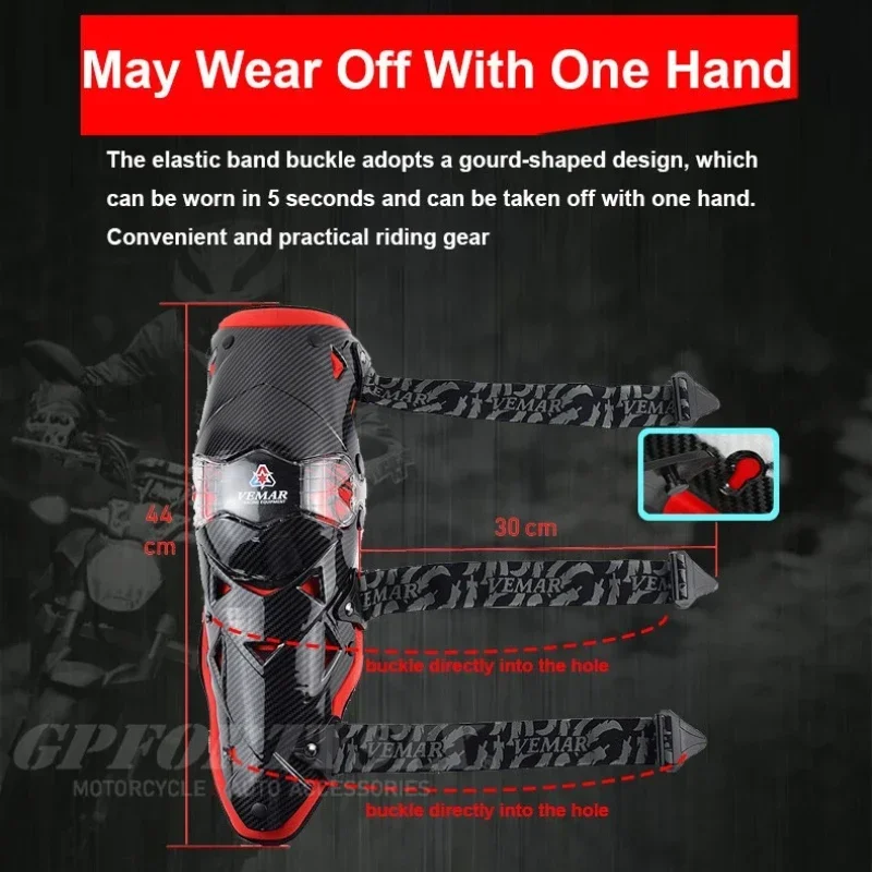 VEMAR Men Motorcycle Knee Pads Motocross Protective Gear Women Off-Road Riding Anti-Collision & Shockproof Motorbike Knee Guard