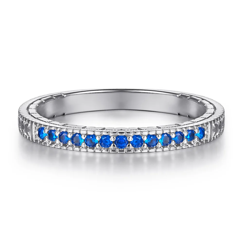 طقم خواتم من الفضة الإسترليني S925 مع ياقوت وألماس مربع، خواتم زوجين 2 في 1، هدية مثالية للمجوهرات #3