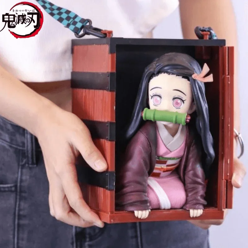 Demon Slayer Anime Action Figures, Kimetsu No Yaiba, Kamado Nezuko, Popcorn Bucket, PVC Coleção, Modelo Decoração, Presentes de Brinquedo, 22cm, Hot