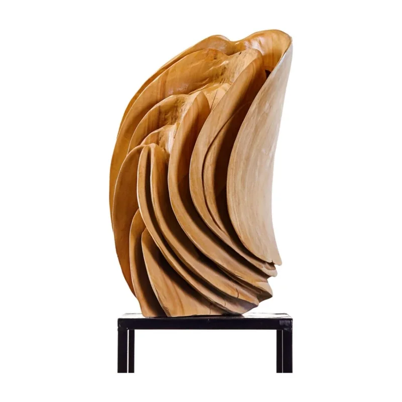 Pure log handmade artwork creative abstract wood ornament high-end home hotel commercial carving pendulum