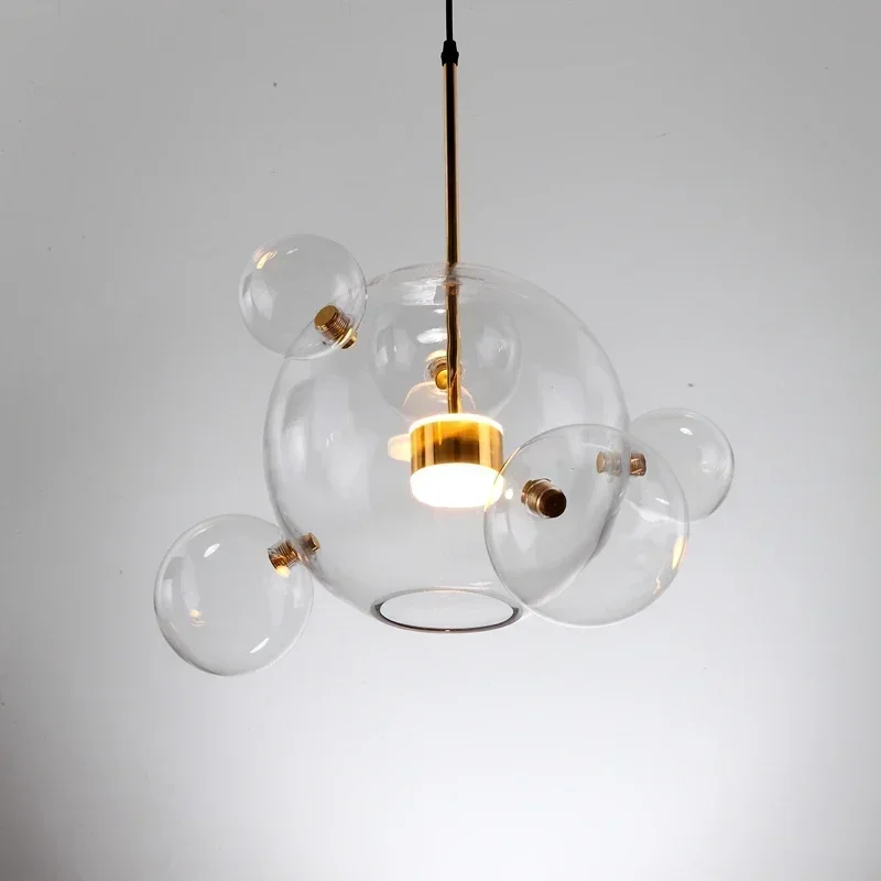 French Bubble Ball Pendant Lamp Creative Glass Chandelier For Dining Room Bedroom Shop Window Restaurant Interior Lighting Decor