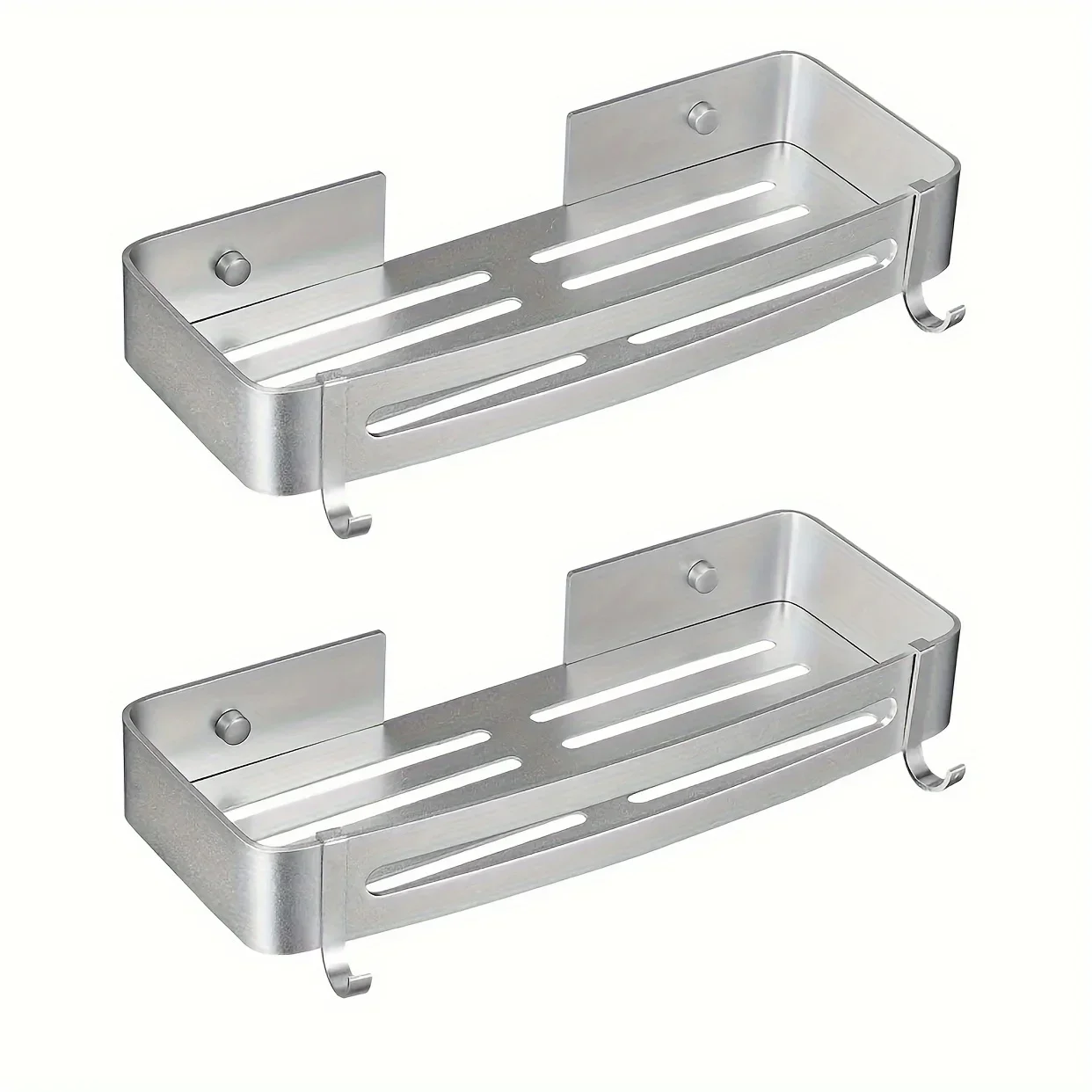 

2-х предметная настенная угловая полка для ванной комнаты без дрели