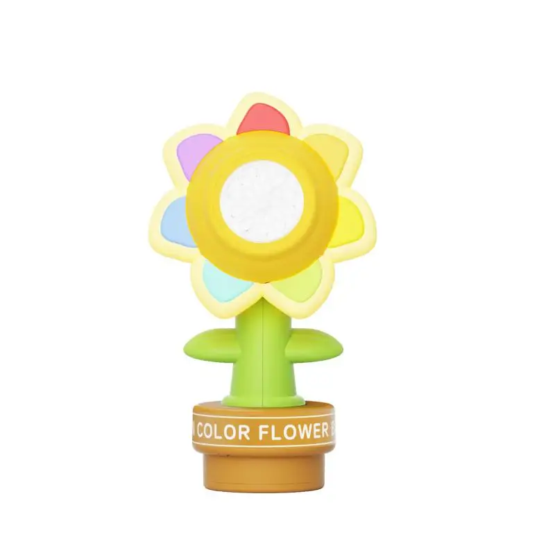 Máquina de burbujas de flores de siete colores, Control remoto de coche recargable, máquina de burbujas de girasol oscilante con luz de burbuja de goteo para coche