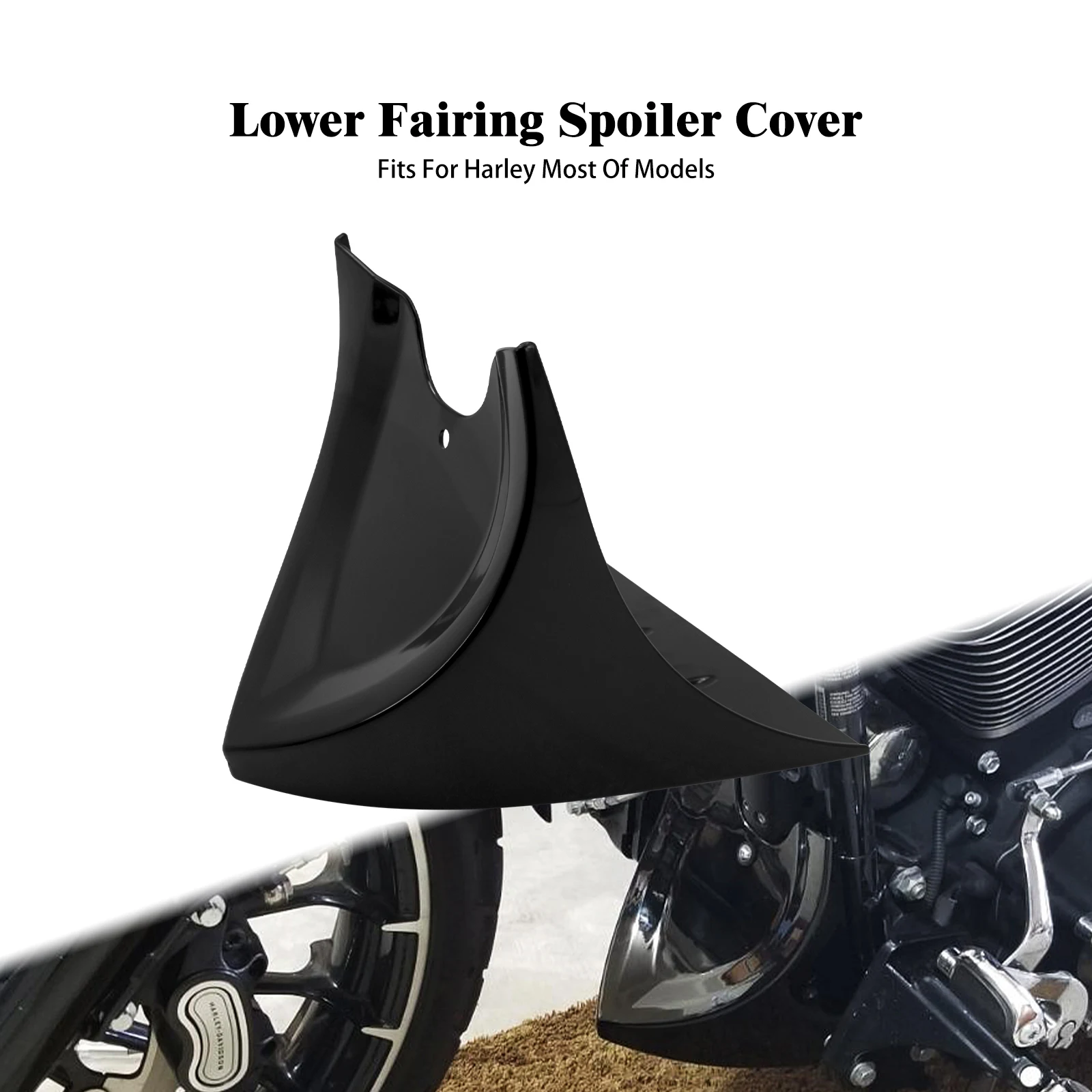 

Motorcycle Front Lower Chin Spoiler Fairing Air Dam Cover For Harley Softail Breakout Fat Boy Dyna 2004-2017 Touring Glide 96-17