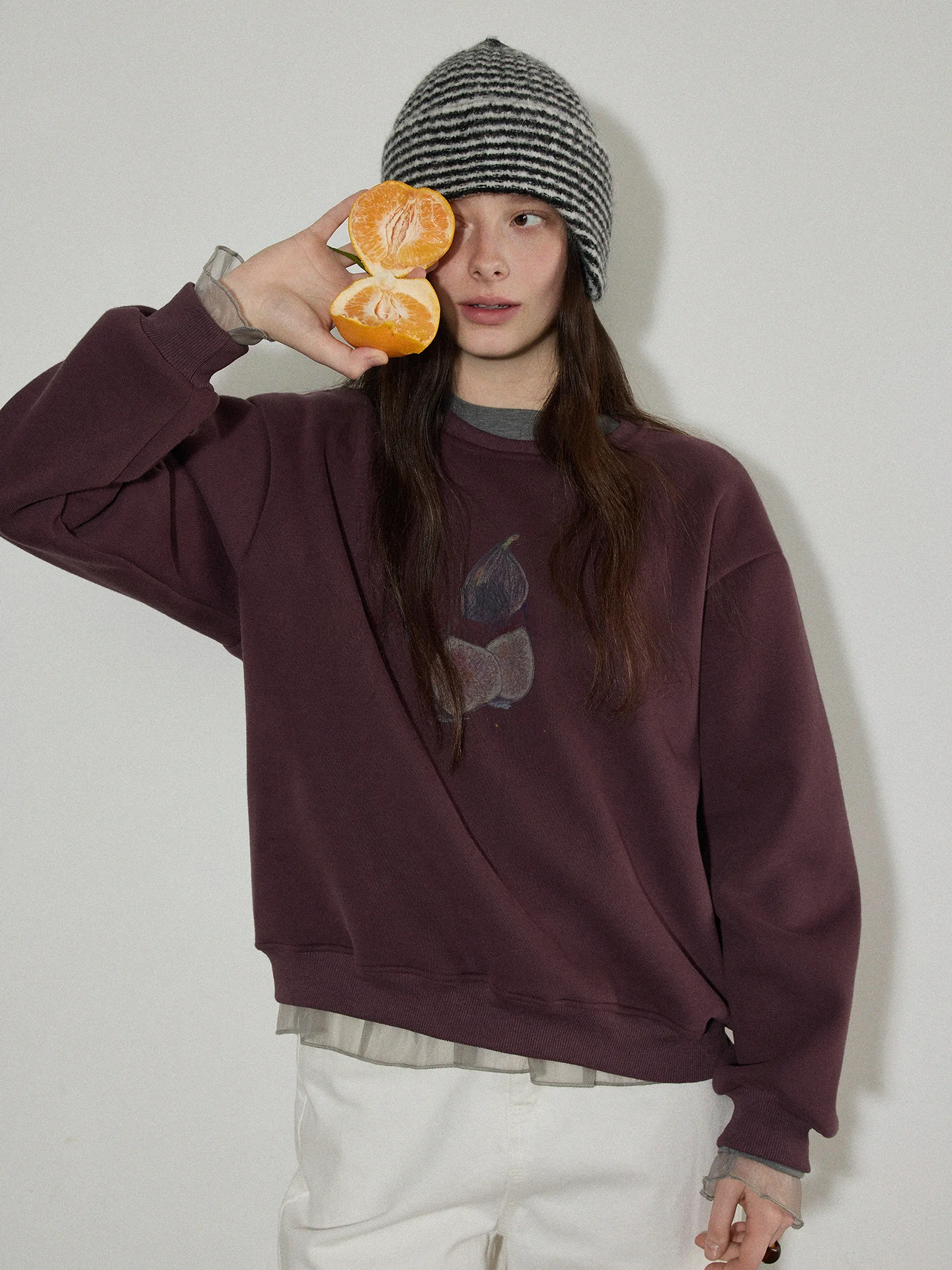 

Женская толстовка Lofi Choose с круглым вырезом и флисовой подкладкой, винтажный принт, новинка весны, универсальный свободный топ для повседневной носки