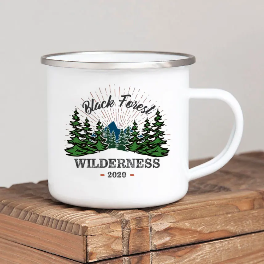 Forest Camp Enamel Coffee Mug Adventure Together Camping Cup Gift Idea for Camper Campfire Mugs Outside Outdoor Festival Travel