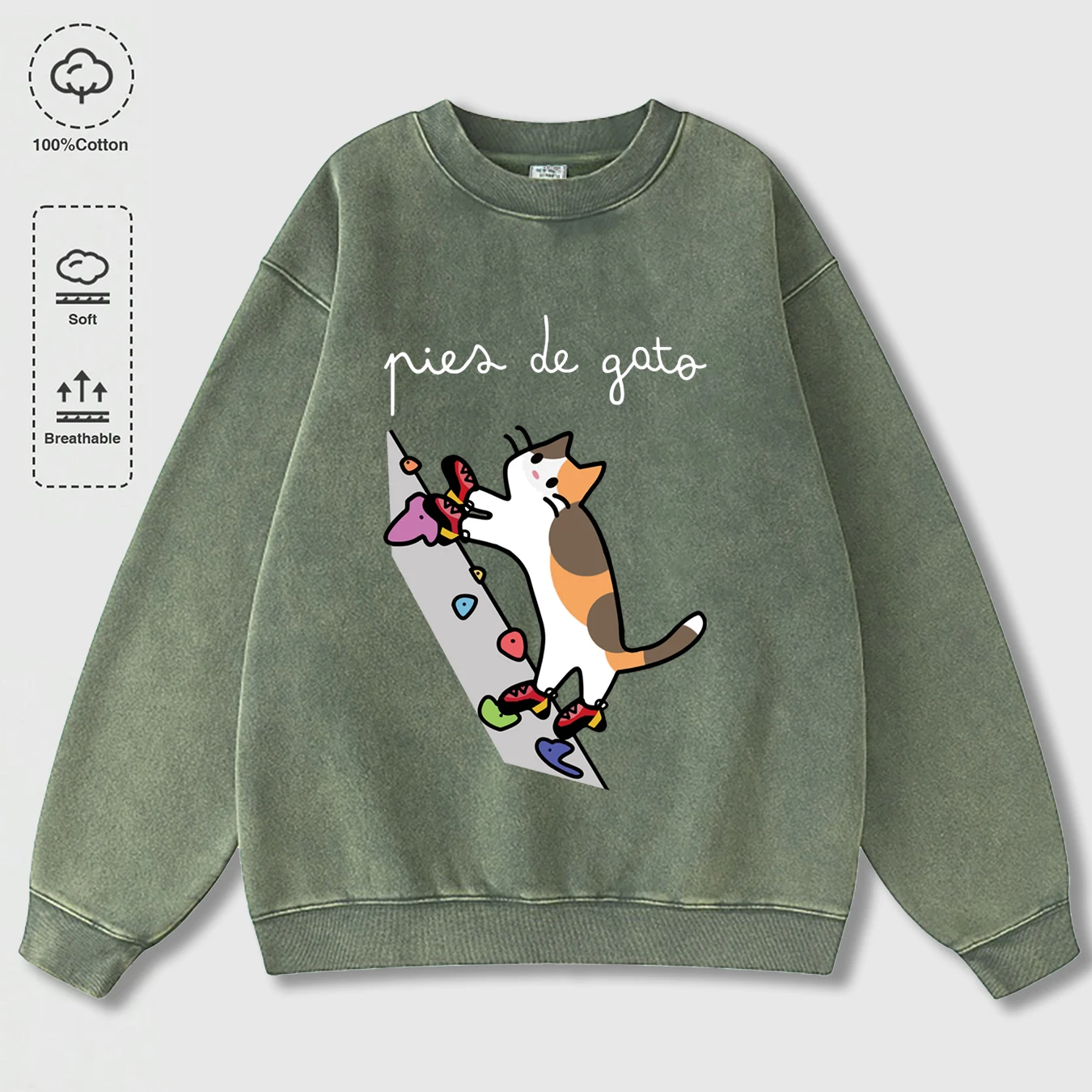 

Мужская толстовка с милым принтом Cat Rock Climb, осенняя свободная уличная одежда, модная хлопковая мягкая универсальная мужская одежда с длинными рукавами