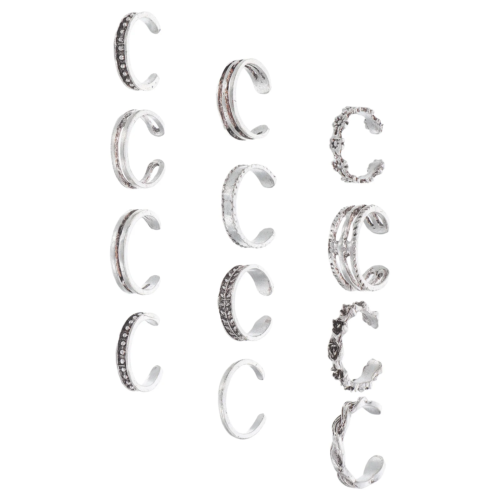 Conjunto de anillos para el dedo del pie ajustables Vintage, joyería para pie de aleación, accesorio de moda para mujer, Idea de regalo de verano, 12 Uds.