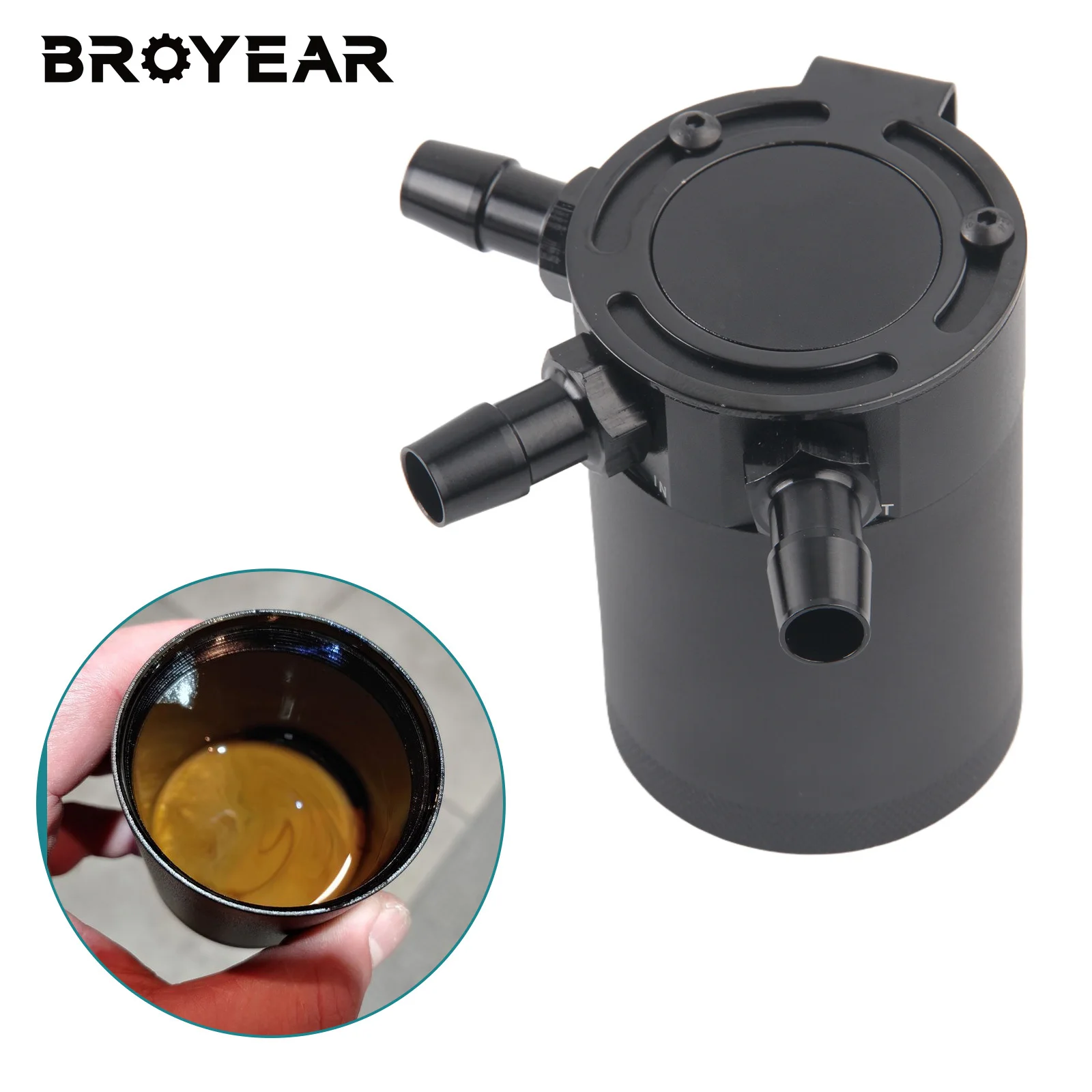 Broyear جودة عالية نوع جديد عالمي 3-Port خزان الألومنيوم يربك زيت السيارة الصيد يمكن خزان #1