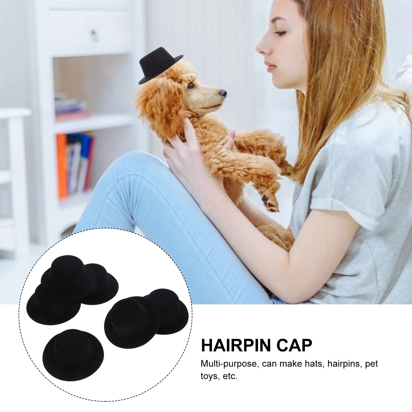 

6Pcs Small Felt Mini Top Hats Handmade Wide Brim for Snowman Bears DIY Craft Decorative Mini Hats Snowman Top Hat