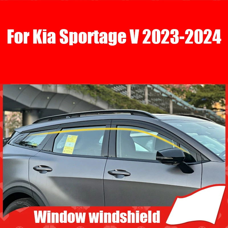 For Kia Sportage V 2023 2024 Car window weather shield plated silver ABS material