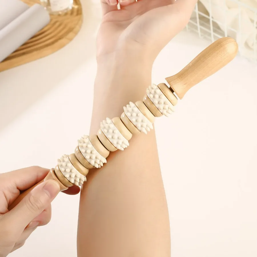 

Деревянная массажная палочка для тела, ручной инструмент для точечного массажа для облегчения боли в шее, спине, плечах, портативное облегчение мышечного напряжения