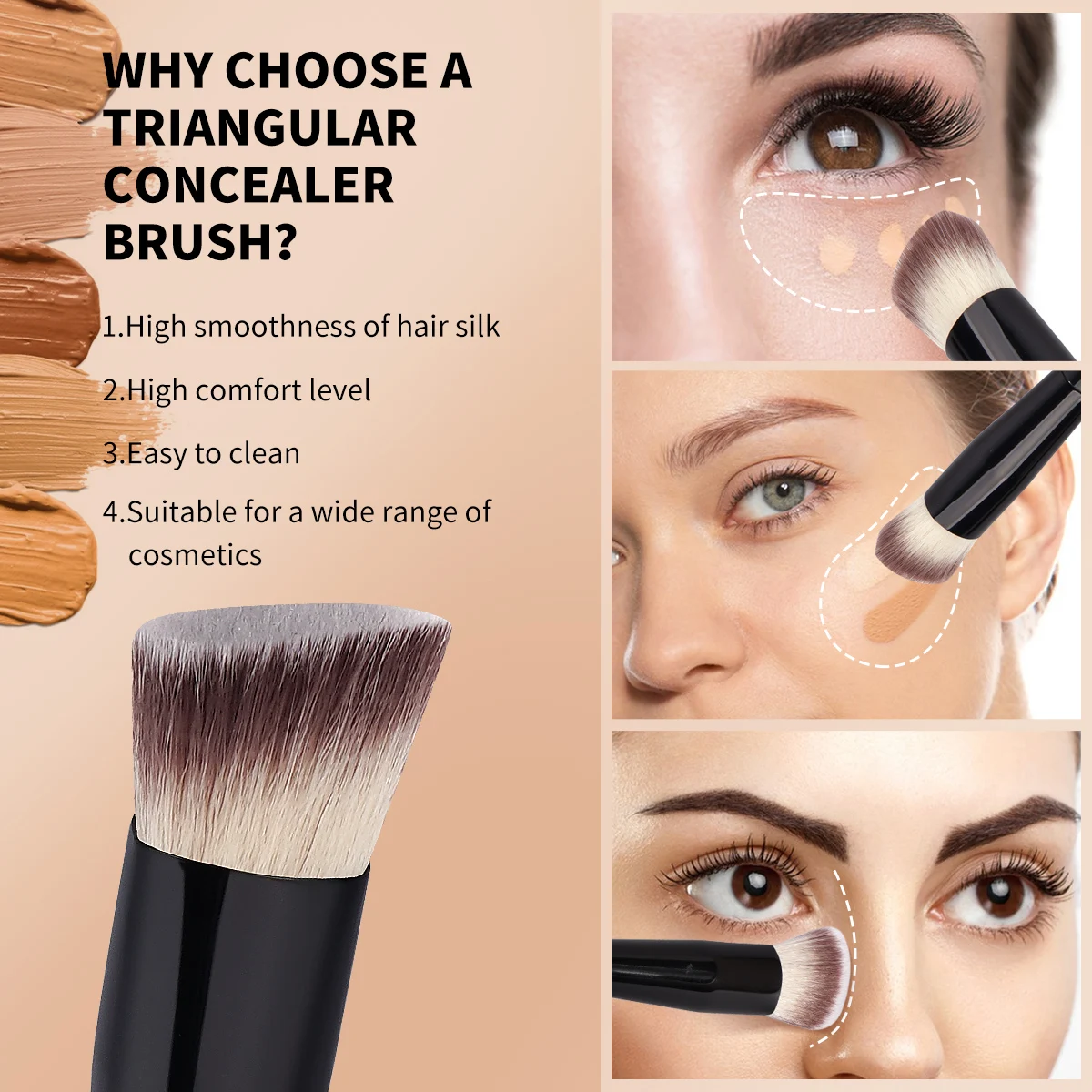 MAANGE فرش ماكياج 5 قطعة الوجه المزدوج الرأس شطبة تفتق الأساس كونتور مسحوق عينيه فرش مجموعة أدوات التجميل للمبتدئين #4