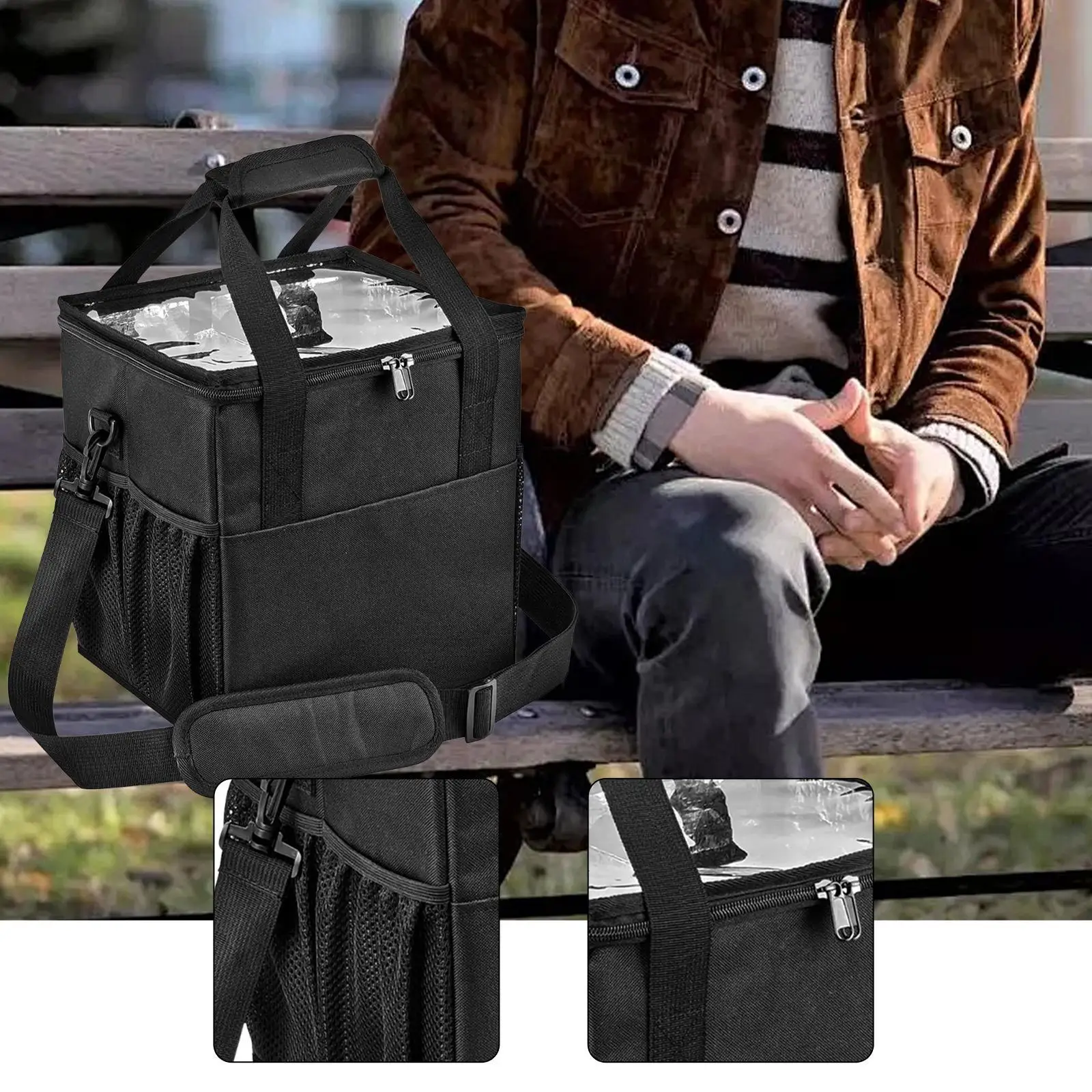 

4 Cups Drink Carrier Drink Holder Waterproof Nylon Lightweight Beverage Holder Water Bottle Bag for Outdoor Commute Daily Use