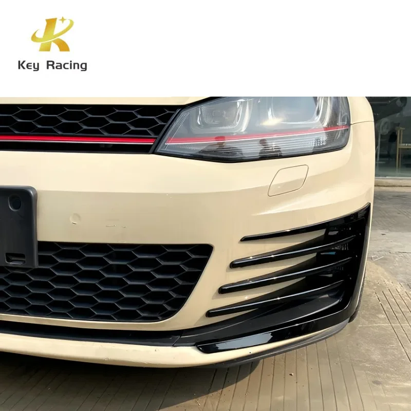 Car Front Bumper Fog Light Cover For Volkswagen Golf 7 MK7 GTI GTD 2013-2016 Front Side Vent Grille Cover Wind Knife Canard Fins view 4